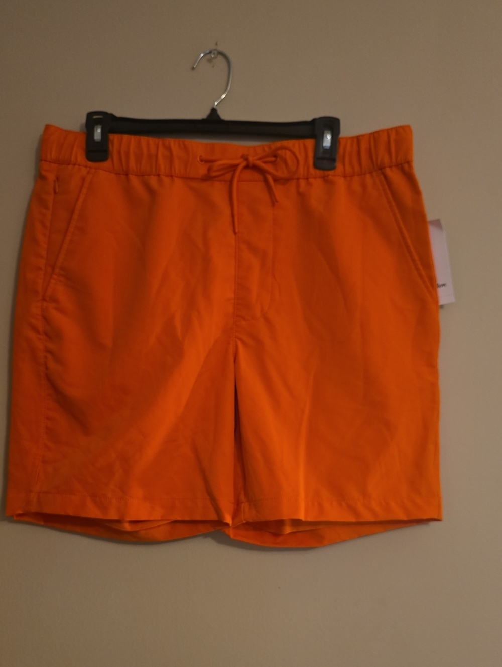 New Goodfellow Men's S Neon Orange Elastic Adjustable Waist Running Golf Shorts